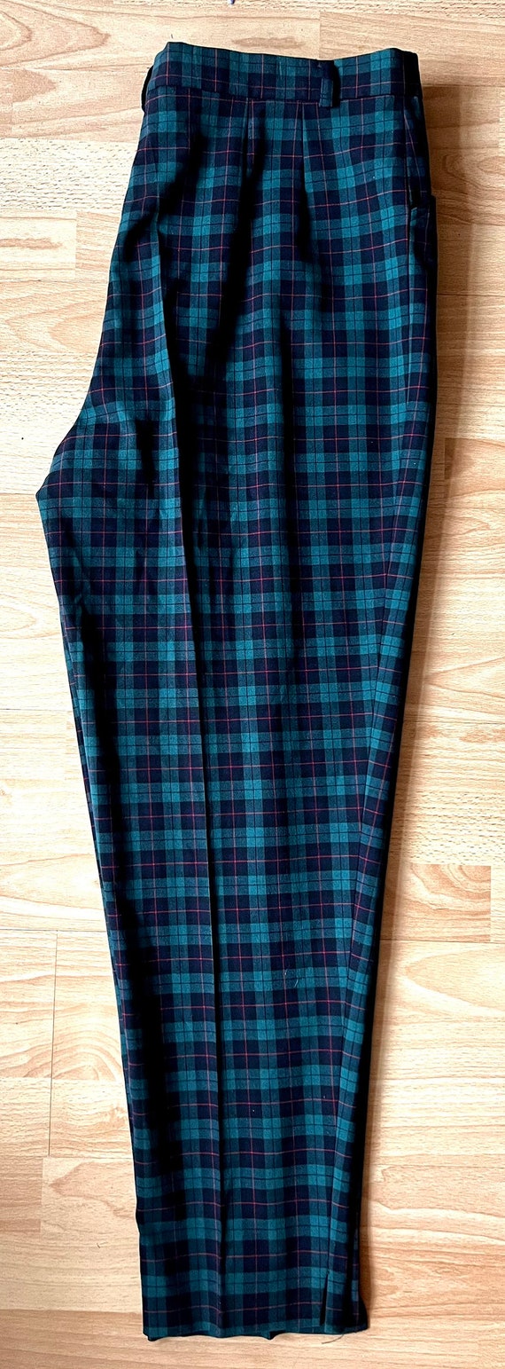 Vintage 90’s gingham unisex pants, blue green red… - image 8