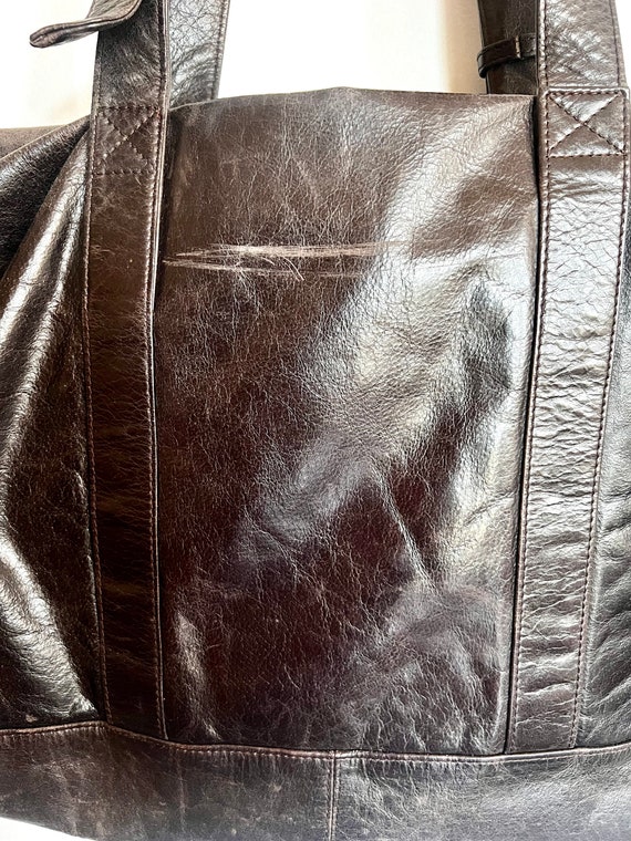 Vintage Latico dark brown leather bag, baby bags … - image 8