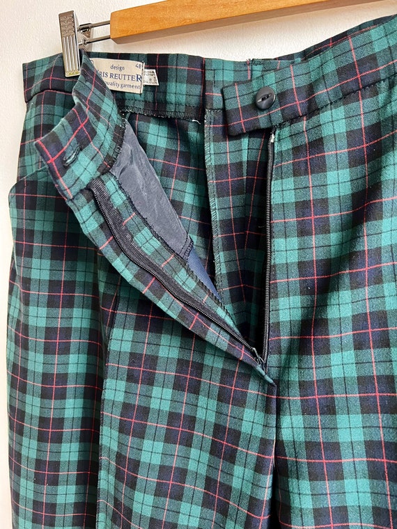 Vintage 90’s gingham unisex pants, blue green red… - image 5