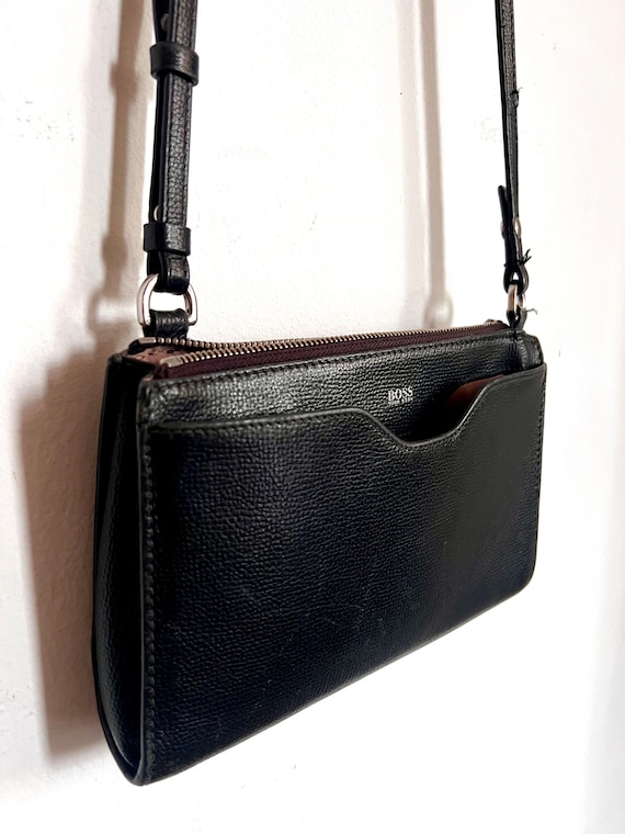 Vintage 90s HUGO BOSS Crossbody Black Bag Leather Crossbody Bag Genuine Leather Bag Designer Leather Bag Etsy Canada