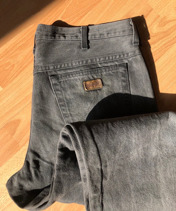 Vintage 80s Wrangler Grey Jeans Hipster Style Denim Dark - Etsy