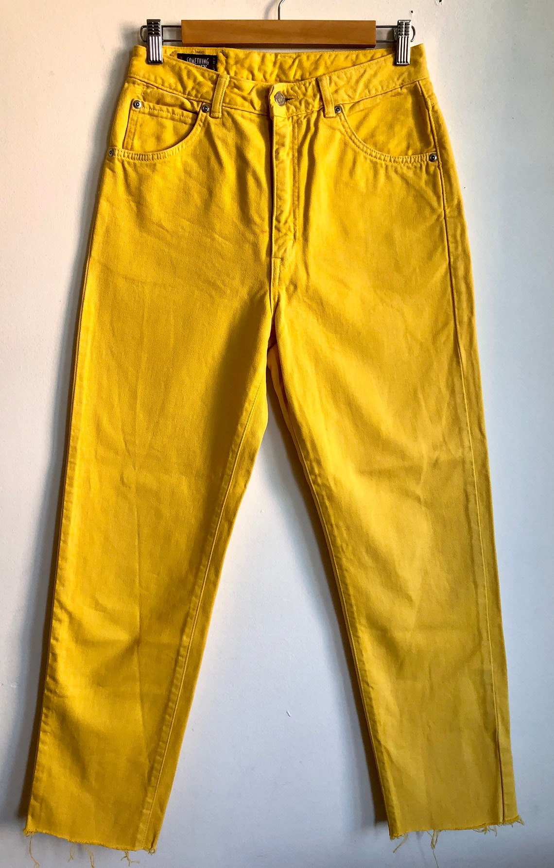 Vintage 90s Edwin yellow jeans high waisted yellow denim | Etsy