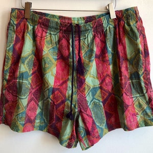 Vintage 90’s FILA men’s swim shorts, hipster print Fila shorts, swim suit print shorts, striped print hipster men’s shorts, summer shorts image 2