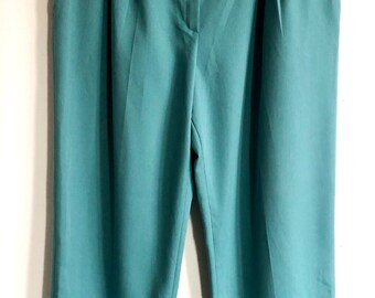 Vintage 90’s turquoise pants, secretary pants, hipster polyester pants, mom pants, high waisted pants, office hipster pants