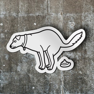 Pooping Dog Sticker