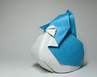 Instruction - Origami Blue Jay (PDF vector diagrammed)