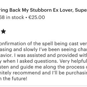 May include: A square digital graphic with a red and dark background featuring the text Bring Back My Stubborn Ex, Super Strong Love Spell, Fast Results, Photo Proof, Done In Less Than 24H, accompanied by images of red flowers and a silhouette.