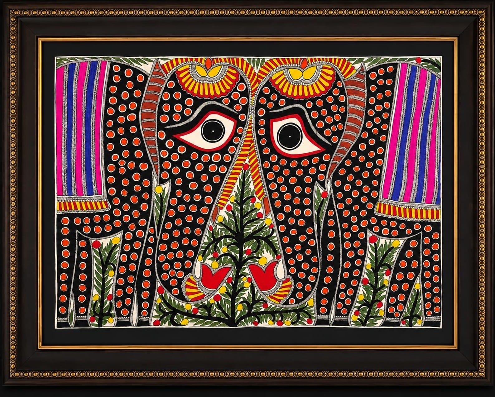 Two Elephants Painting Original Acrylic Art, Abstract Elephant Couple Canvas Wall Decor, Loving Animal Art : size 22*30 inches , 56*78 cm