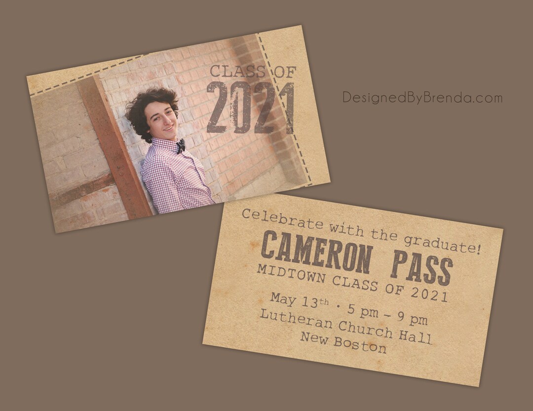 Mini Graduation Party Invitations With Vintage Rustic Look Etsy