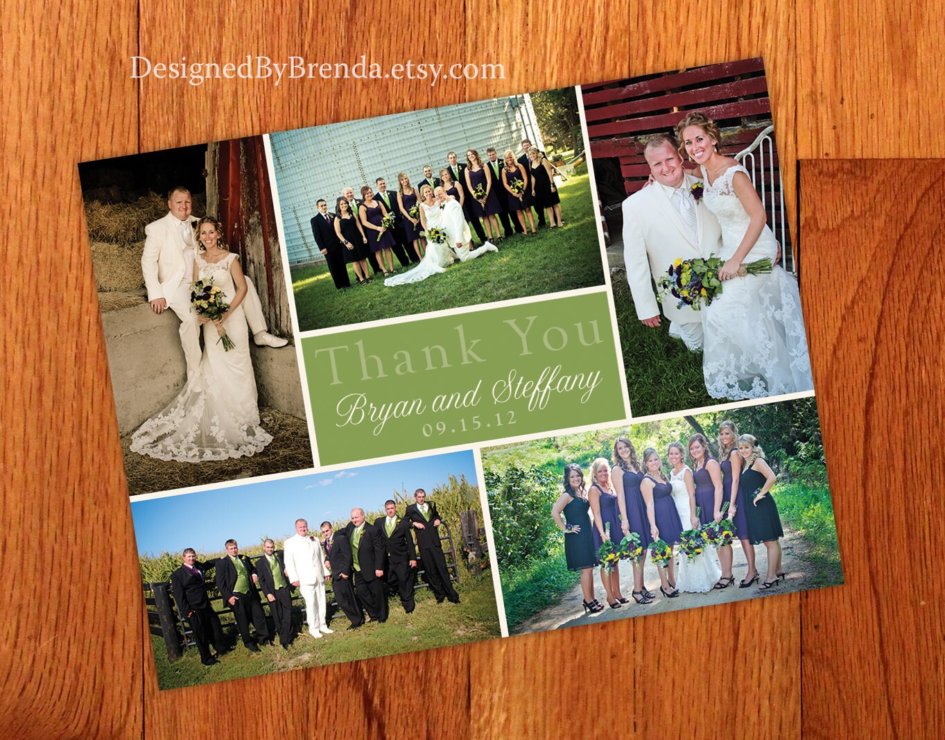 Wedding Thank You Postcards With Image on Back - Simple & Modern, With ...