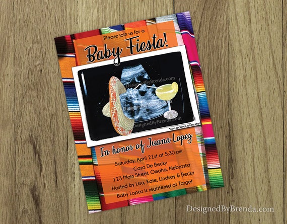 fiesta theme baby shower invitations