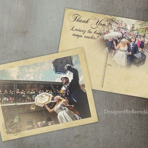 Vintage Wedding Thank You Postcards with Postmark & Photo Personalized Rustic Card Recycled Cardstock Matte Finish Custom Designed image 6