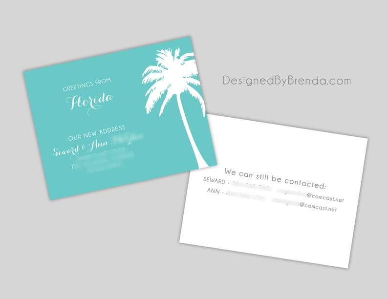 Tropical Moving Postcard Palm Tree Change Of Address Card Etsy