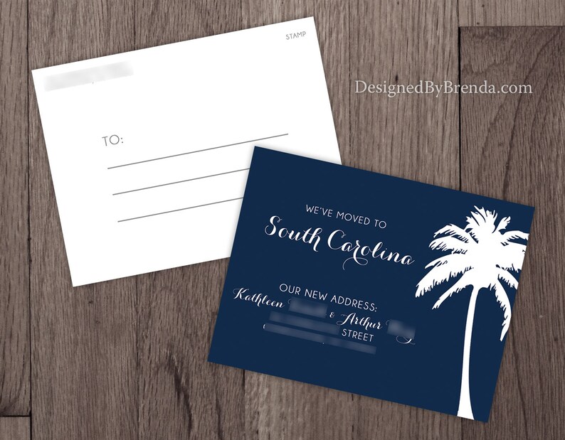 Tropical Moving Postcard Palm Tree Change Of Address Card Etsy