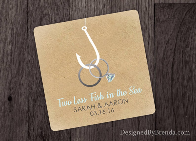 Two Less Fish In The Sea Paper Coaster Inexpensive Wedding Etsy