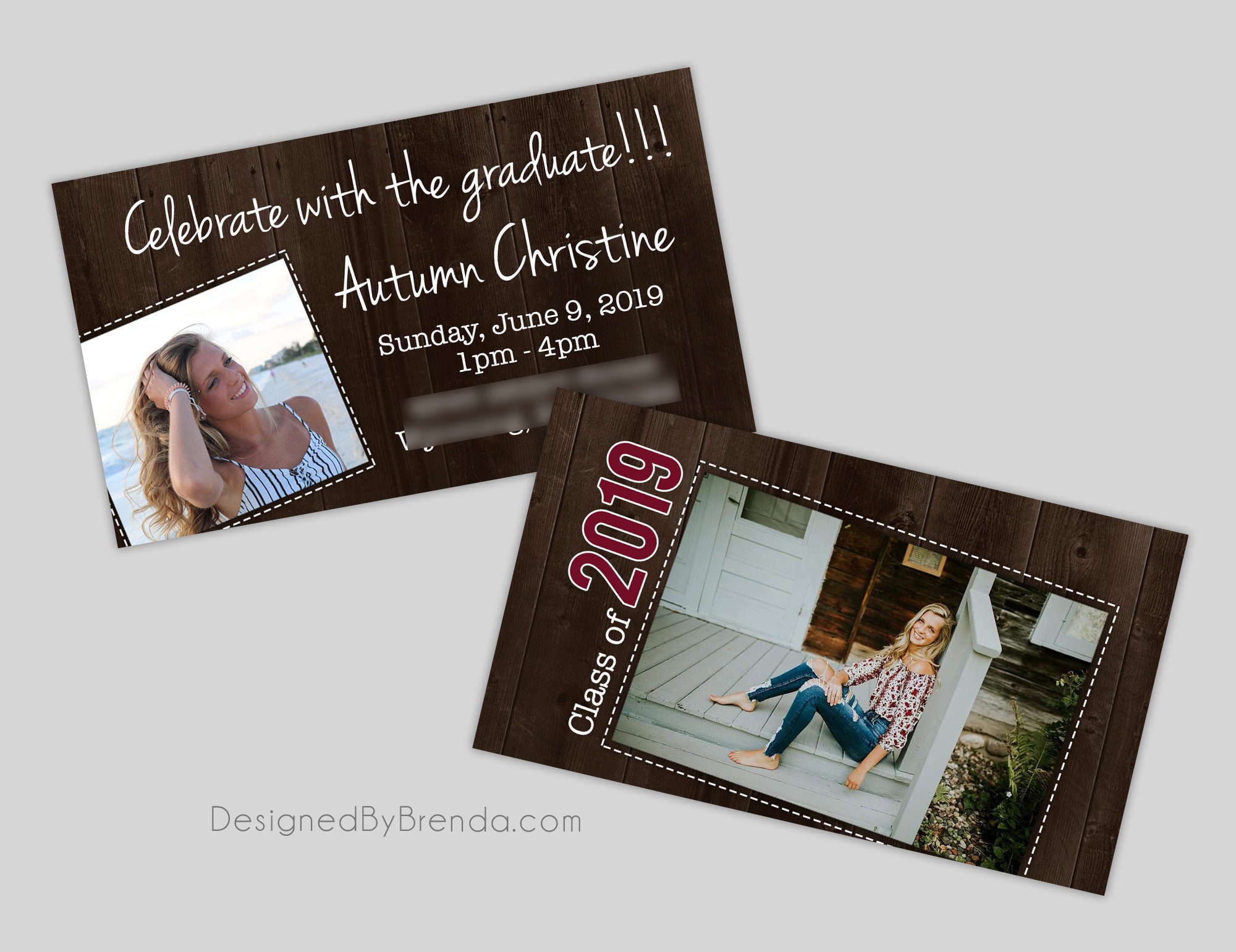 Mini Graduation Party Invitations With Photos Business Card Etsy