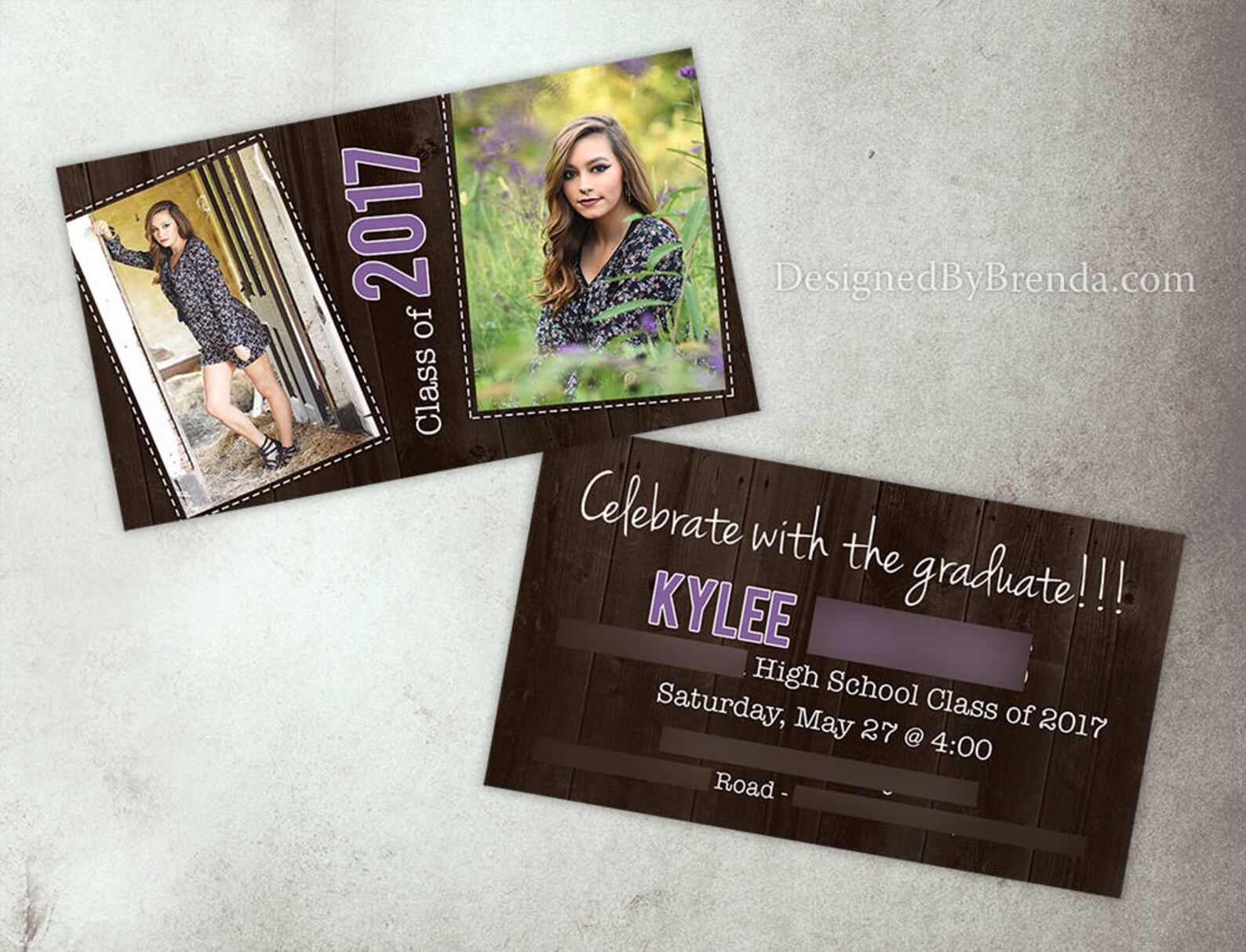 Mini Graduation Party Invitations With Photos - Business Card Sized ...
