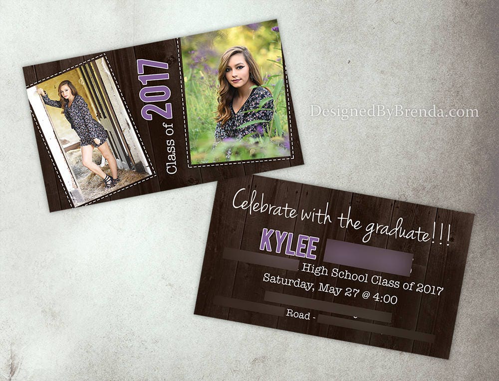Mini Graduation Party Invitations With Photos Business Card Etsy