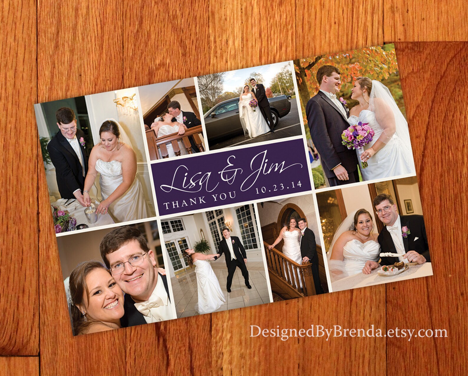 Large Wedding Thank You Card With Multiple Photos - Free Shipping ...