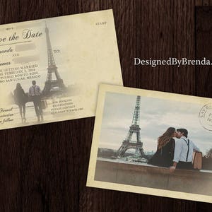 Vintage Save the Date Postcards with Postmark - Printed on 100 lb. Recycled Matte Card Stock - Free Shipping - Rustic Looking Photo Card bild 10