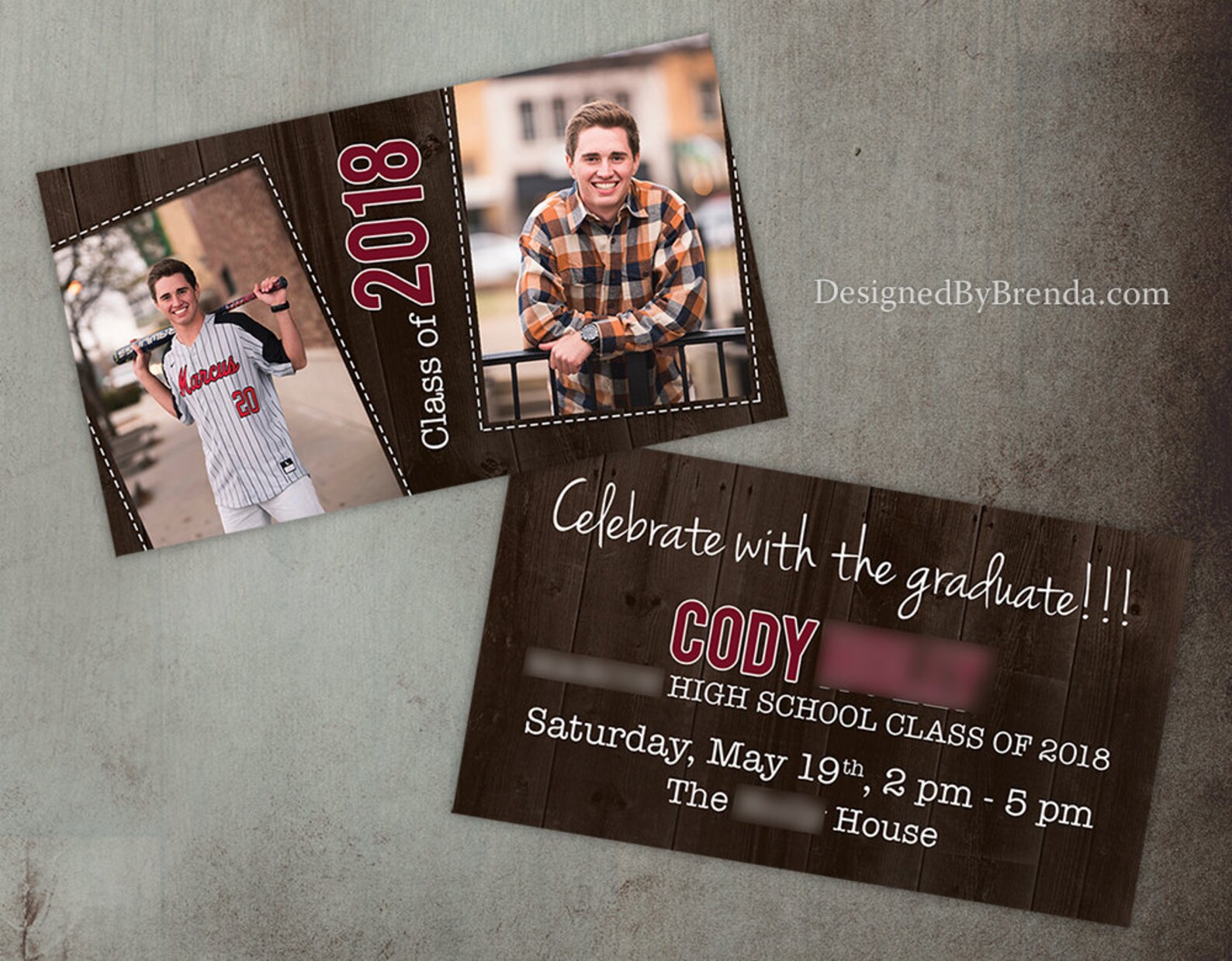 Mini Graduation Party Invitations With Photos - Business Card Sized ...
