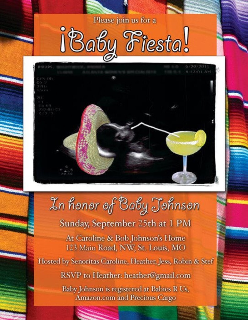 Colorful Mexican Fiesta Themed Baby Shower Invitation With - Etsy
