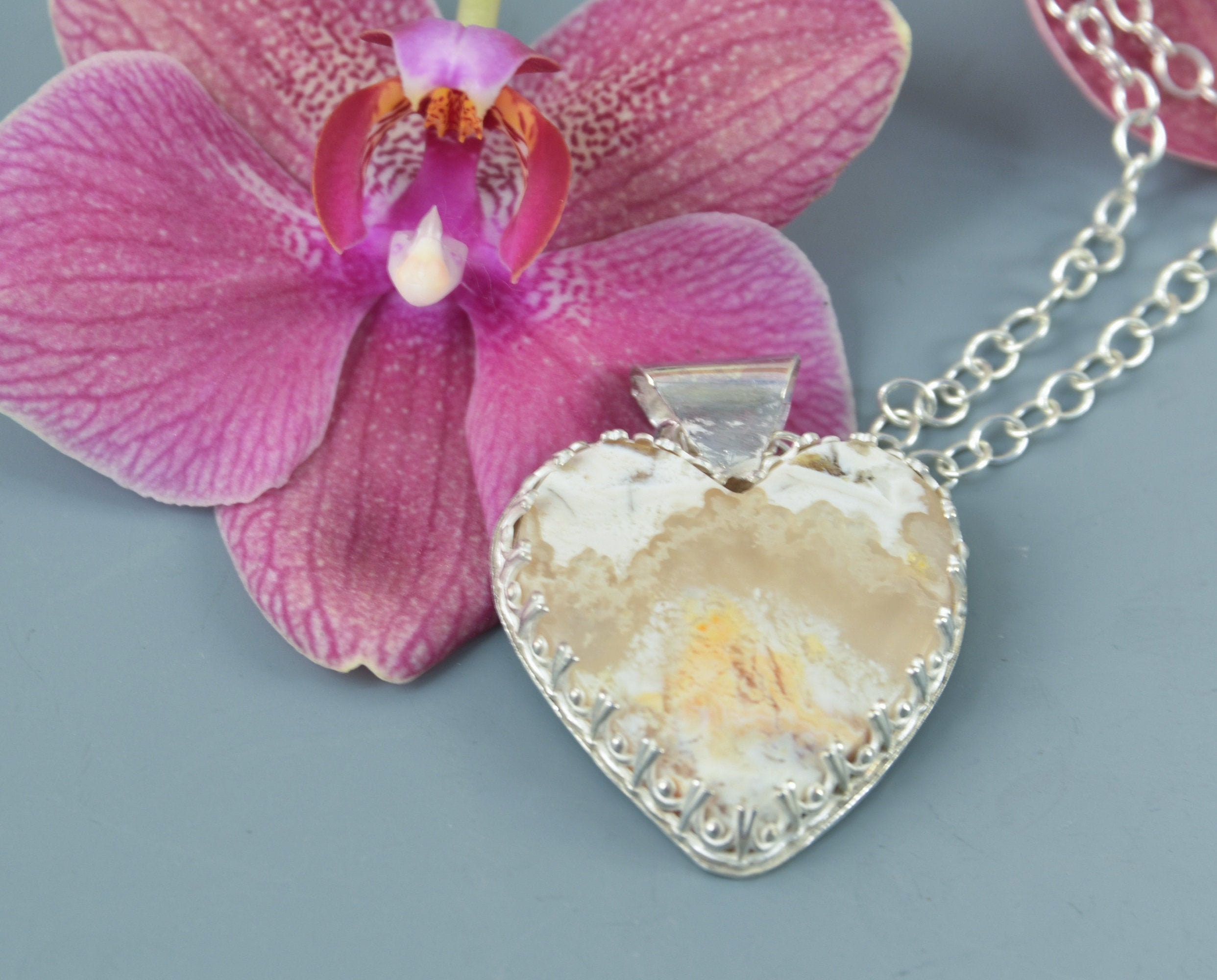 Dendritic Agate Necklace ~Handmade Sterling Silver~ Rare Oregon Graveyard Point Agate