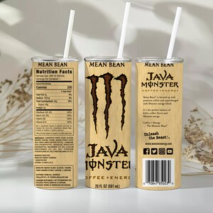 Energy-Drink-Motiv für 590-ml-Becher | Java-Sublimationsdesign | Schmaler Becher (PNG) | Digitaler Download