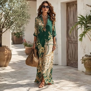 boho long dresses uk Maxi Dress Green