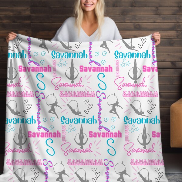 Personalized Aerial Blanket Gift for Aerialist, Unique Birthday gift for Aerialist, Aerial Hoop Throw, Custom Aerial Silks Afghan