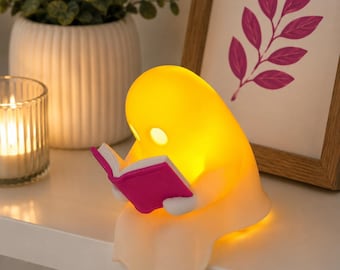 Ghost Book Reader Shelf Light, Eco-Friendly PLA, Tea Light Included
