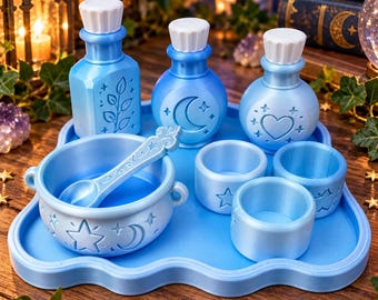 3D Printed Potion Play Set with Wand , Imaginative Pretend Play, Sensory Play Set- Pretend Witch kit-Kids Gift. Christmas gift. LIMITED