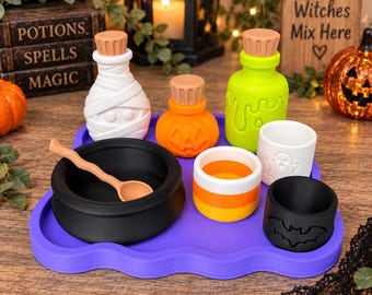 3D Printed Potion Play Set with Wand , Imaginative Pretend Play, Sensory Play Set- Pretend Witch kit-Kids Gift