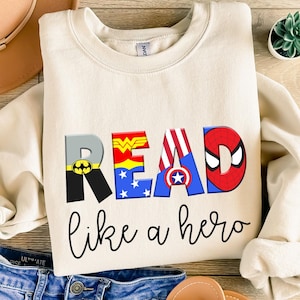 Read Like A Hero Shirt, Superhero Teacher Gift, Read Like A Hero Sweatshirt, Librarian Superhero T-Shirt
