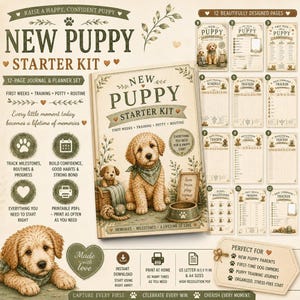New Puppy Checklist, Puppy Starter Kit, Printable Puppy Planner, First Weeks Training & Potty Routine
