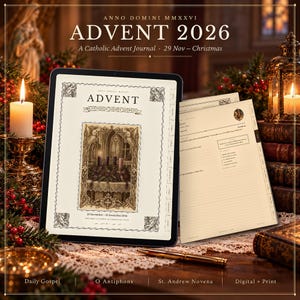 Catholic Advent Journal 2026 Printable, Daily Gospel Advent Devotional, O Antiphons, St Andrew Novena, Advent Wreath, GoodNotes Planner