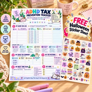 ADHD Tax Prevention Tracker, Spending Tracker, Money Management Planner ( Digital Download)