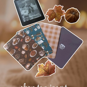 Fondo sencillo y acogedor para Kindle • Hocus Pocus | Cuadros otoñales y guiño de bruja | Accesorio ilustrado para lector electrónico | Decoración para Kindle