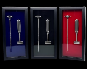 Lobotomy Orbitoclast & Hammer , Knife Surgical Medical Tools Shadowbox not Removeable tool