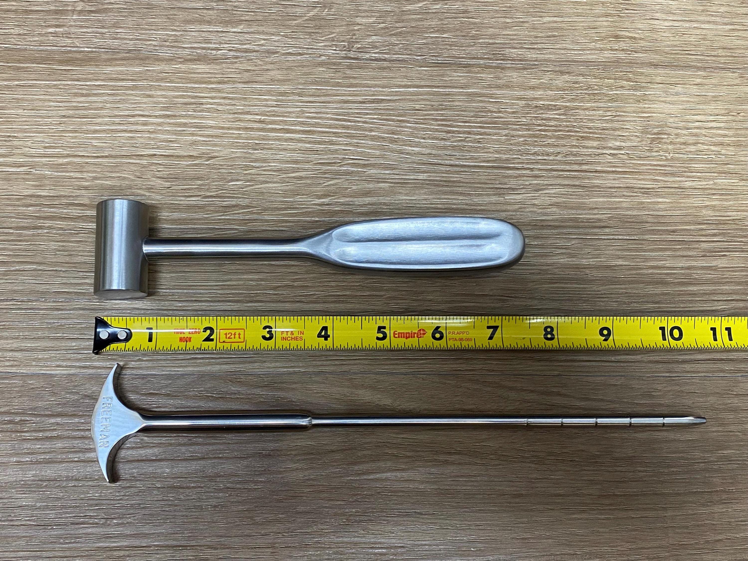 Authentic Lobotomy Orbitoclast & Hammer Surgical Medical Tools