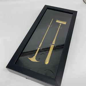 Lobotomy Orbitoclast & Hammer Surgical Medical Tools Shadowbox tools Gold