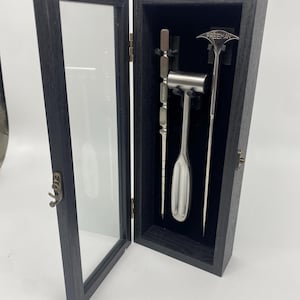 Lobotomy Orbitoclast , knife & Hammer Surgical Medical Tools Shadowbox with removable tools stamped version Ultimate Set