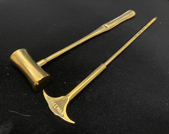 Authentic Lobotomy Orbitoclast & Hammer Surgical Medical Tools Gold Plated