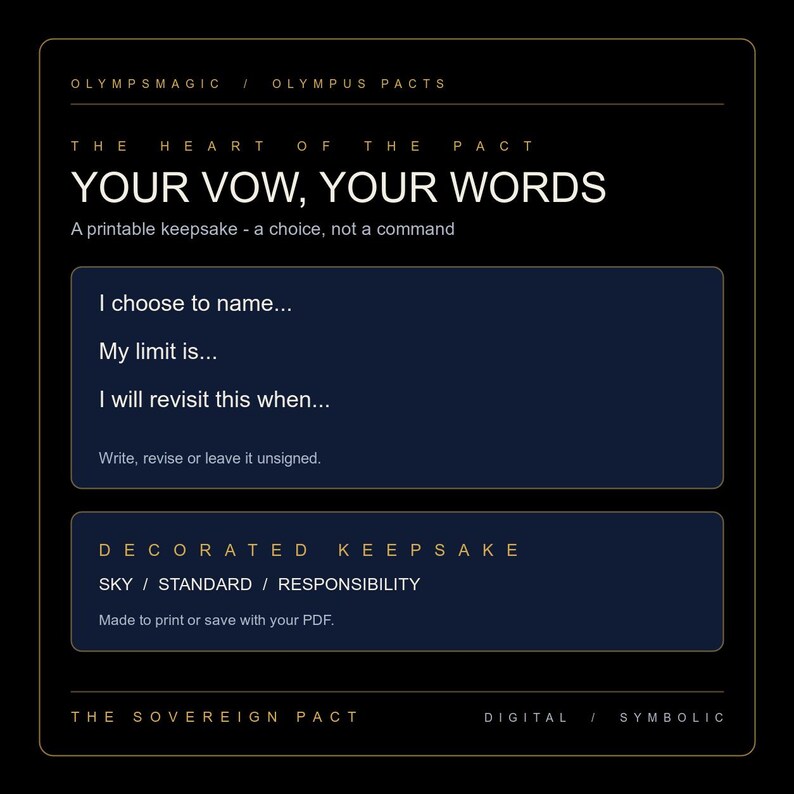 Personalized Commitment Reflection PDF | Zeus Pact, Responsibility Map and Printable Vow image 4