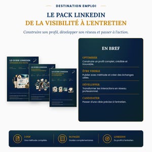 LinkedIn Job Search Pack - 3 PDF guides: profile, visibility, networking, and interview