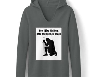 How I Like My Men Dark And On Their Knees Hoodie | Kneeling Knight Silhouette