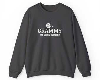 Grammy-sweatshirt, geborduurde ronde hals voor oma, cadeau voor oma, kerstcadeau voor oma, trui in zwart, marineblauw en antraciet.