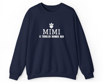 Mimi Sweatshirt, Embroidered Grandma Crewneck with Heart, Gift for Mimi, Grandma Christmas Gift, Black Navy Charcoal Sweater