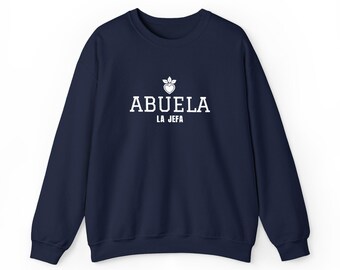 Abuela-sweatshirt, geborduurde Spaanse oma-trui, cadeau voor oma, kerstcadeau voor oma, marineblauw, zwart, antraciet