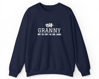 Oma-sweatshirt, geborduurde ronde hals met oma-opdruk, cadeau voor oma, kerstcadeau voor oma, zwarte, marineblauwe of antracietkleurige trui